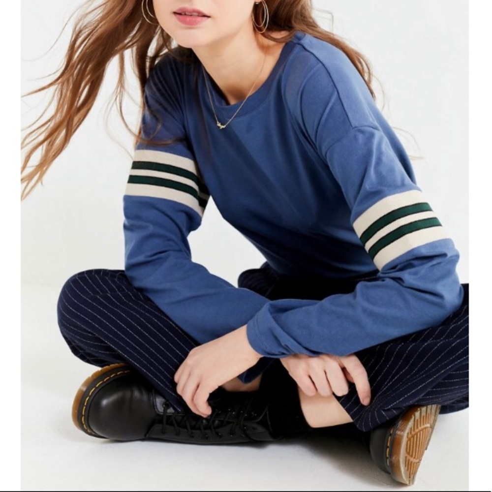 UO tipped striped long sleeve tee